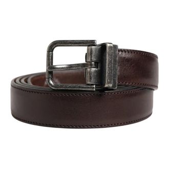 Dolce & Gabbana Belts, male, Brown, Size: ONE SIZE Classic Leather Metal Buckle Belt
