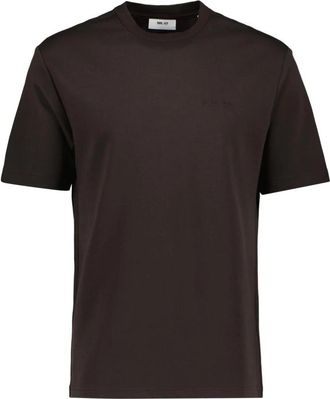 Nn.07 Nat SS Logo Tee 3457 - Dames - T-shirts - Bruin - S - Katoen - Tops
