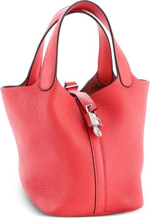 Herm&egrave;s Picotin Lock Bag Clemence PM bucket bag - Rosso
