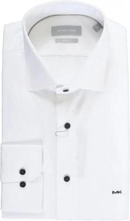 Michael Kors Slim Fit Easy Care Stretch Overhemd - Heren - Zakelijke Overhemden - Wit - 3XL - Katoen - Overhemden