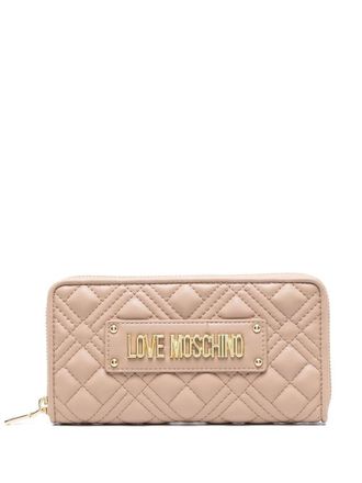 Love Moschino logo-patch quilted purse - women - Polyurethane - One Size - Neutrals