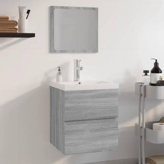 Berkfield Home Bathroom Furniture Set Grey Sonoma Engineered Wood