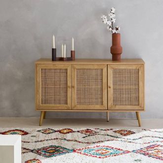 Sweeek 120cm Sideboard Cabinet With Wooden Effect in Light Brown