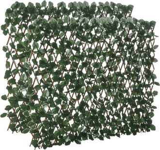 OUTSUNNY Valla De Enrejado Expandible De 2 Piezas Con Hojas Artificial 295x70cm Celos&iacute;a Extensible De Mimbre Pantalla De Privacidad Para Jard&iacute;n Balc&oacute;n - Outsun