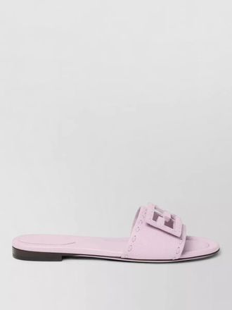 Fendi silk nylon flat sole open toe slides
