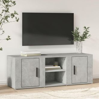 vidaXL Vidaxl - Mueble De Tv Madera Contrachapada Gris Hormig&oacute;n 100x31,5x35 Cm