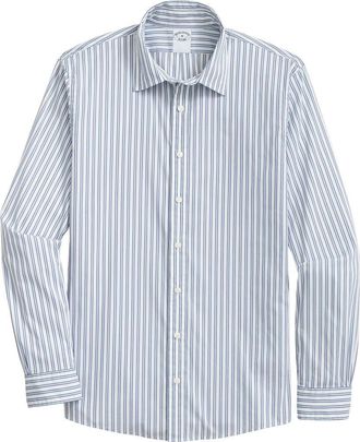 Brooks Brothers Performance Button-Up Shirt in Whitestripe at Nordstrom, Size Xx-Large