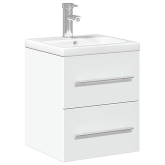 Berkfield Home Bathroom Sink Cabinet with Built-in Basin White