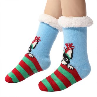 Generic Christmas Slippers for Women Cute Warm Socks Thermal Ladies Non Slip Soft Home Non-Slip Bootee Winter Wool Socks Extra Warm Thermal Knit With Pompoms 