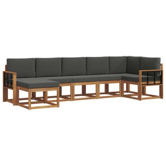 vidaXL Conjunto De Sof&aacute;s De Exterior 7 Pcs Natural Y Antracita Vidaxl