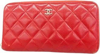 Chanel Pre-owned Wallets, female, Red, Size: ONE SIZE Pre-owned Long wallet (bi-fold)