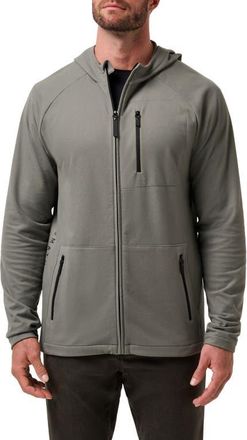 Travis Mathew Quest Polar Fleece Zip-Up Hoodie in Dark Olive at Nordstrom, Size Large