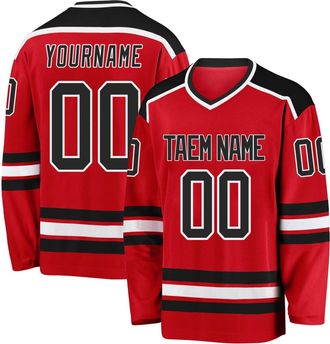 Generic Hockey Jersey Custom Ice Hockey for Mens Personalized Name Number Logo Hockey Practice Jersey for Hockey Fans Youth StyleA Red
