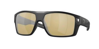 Costa Mens Diego Square Polarized Sunglasses In Matte Black/sunrise Silver Mirror