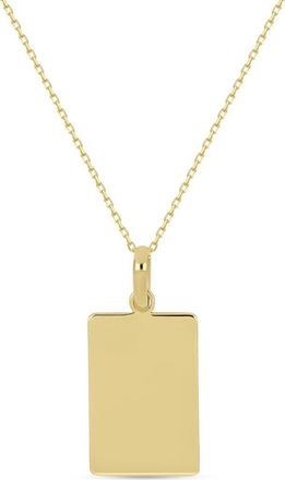 Bony Levy 14K Gold Rectangle Dog Tag Pendant Necklace in 14K Yellow Gold at Nordstrom, Size 18