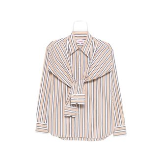 Charles Jeffrey Loverboy Hold Me Striped Tie-detail Shirt