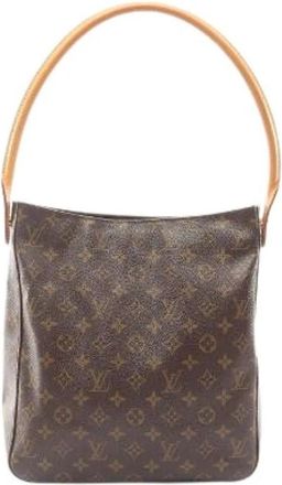 Louis Vuitton Pre-owned Looping GM Monogram Schoudertas - Dames - Vintage Schoudertas - Bruin - ONE Size - Leer - Vintage