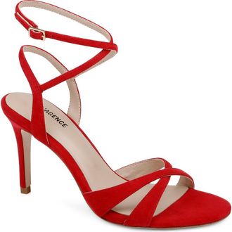 L'agence Miranda Ankle Strap Sandal in Red Suede at Nordstrom, Size 9.5