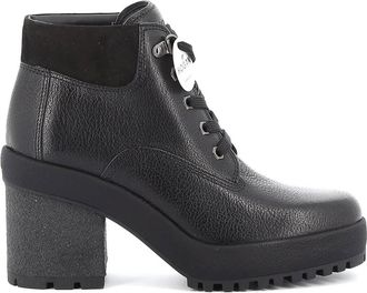 Hogan Womens Grained Leather Ankle Boots In Black