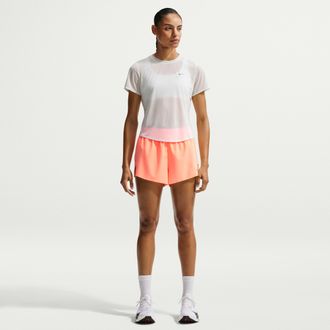 Nike Womens Swift Breathe Dri-FIT Mid-Rise 2.5 Brief-Lined Running Shorts in Orange | IF1678-852