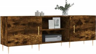 Berkfield Home TV Cabinet Smoked Oak 150x30x50 cm Engineered Wood in Brown | Size: 150 x 30 x 50 cm