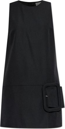 Ami New Wool Belted Mini Dress - Dames - Korte kleedjes - Zwart - 3XS - Wol - Kleedjes