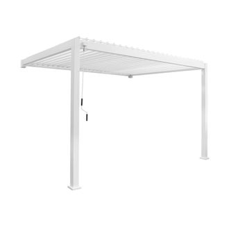 Sweeek P&eacute;rgola bioclim&aacute;tica 3x4m de aluminio adosada con lamas orientables