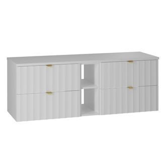 Petits Meubles Mueble bajo lavabo 2 compartimientos encimera estratificado Blanco