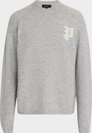 Purple Mens Relaxed Fit Monogram Sweater