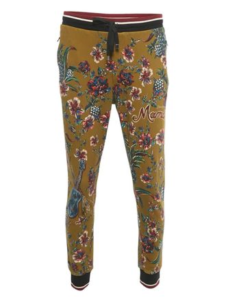 Dolce & Gabbana foral-print drawstring track pants - Green