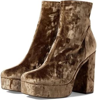 Steve Madden Bianca Boots WomensM Taupe Block Heel Platform Bootie RHS9029