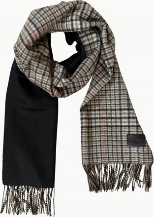 Vince Womens Cashmere Herringbone Plaid Solid Scarf In Cobblestone