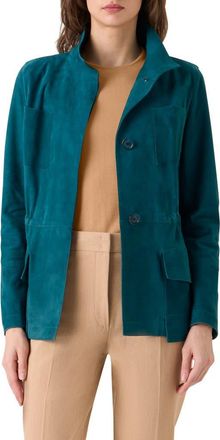 Akris Chianti Suede Jacket in Ottanio at Nordstrom, Size 10