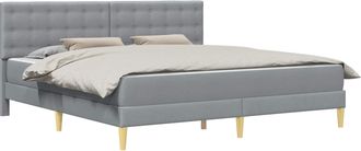 vidaXL Estructura De Cama Con Colch&oacute;n Gris Claro 180 X 200 Cm Tela Vidaxl