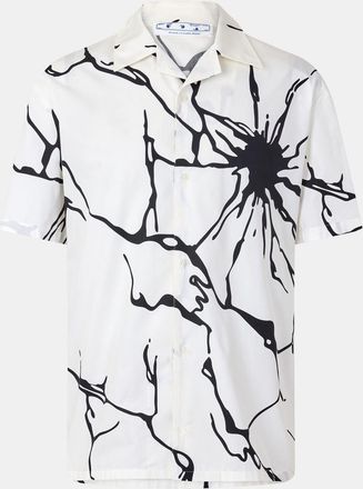 Off-white Mens Off White Regular Fit Short Sleeve Shirt in White/Black - Size X-Small