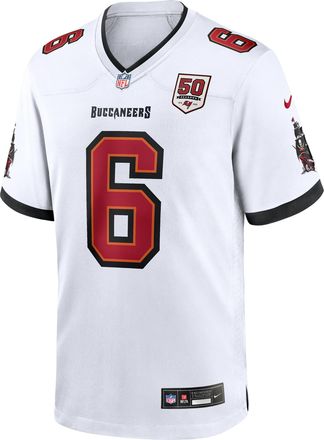 Nike Baker Mayfield Tampa Bay Buccaneers 50th Anniversary Nike Mens NFL Game Jersey in White | 67NMTBGR8BF-AW6