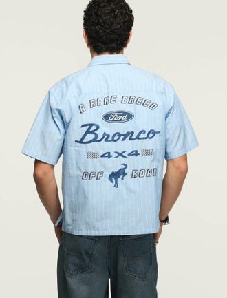 Lucky Brand Mens Ford Bronco Short Sleeve Button Down Shirt