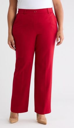 Kasper Pull-On Trouser Pants in Fire Red at Nordstrom, Size 1X