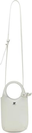 Courr&egrave;ges Witte Leren Compacte Schoudertas - Dames - Handtassen - Wit - ONE Size - Tassen