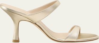 Stuart Weitzman Nudist Metallic Dual-Band Slide Sandals
