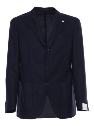 Luigi Bianchi Mantova Blue Single-breasted Blazer