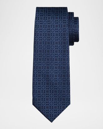 Kiton Men & apos;s Silk Jacquard 7-Fold Tie
