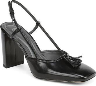 Franco Sarto Gaila Slingback Pump in Black Calf Leather at Nordstrom, Size 6.5