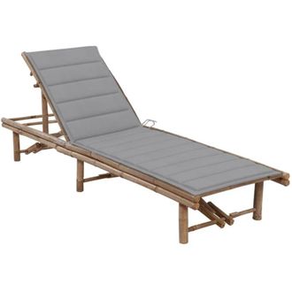 vidaXL Vidaxl - Lettino Prendisole da Giardino con Cuscino in Bamb&ugrave;