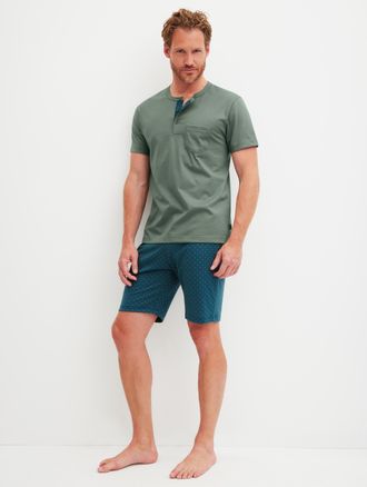 CALIDA Shorty CALIDA Relax Imprint 1, Damen, Gr. XXL (58/60), laurel gr&uuml;n, Single Jersey, Obermaterial: 100% Baumwolle, bequem kurz, Serafino, Homewear-Sets 