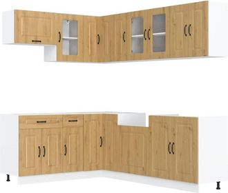 vidaXL Vidaxl - Mueble De Cocina Kalmar 11 Piezas Artesanal Roble