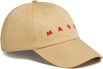 Marni logo-embroidered cotton baseball cap - men - Cotton - S - Brown