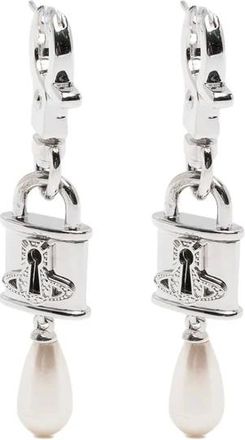 Vivienne Westwood Orecchini Small Celestia Orb Padlock - - Accessories - Donna - Grigio - ONE SIZE