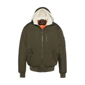 Schott NYC Schott Nyc, Jassen, Heren, Groen, M, Katoen, Blouson met capuchon en fleecevoering