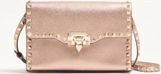 Valentino Garavani Valentino Garavani Rockstud Small Crossbody Bag In Laminated Grainy Calfskin Leather Wo